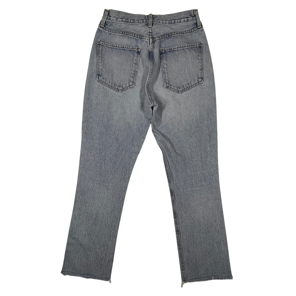 Agolde Riley High Rise‎ Straight Crop Jeans Light Indigo Raw Hem Women's 27x26 - Picture 4 of 14